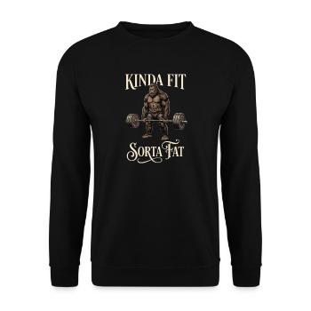 Kinda Fit Sorta Fat Bigfoot Weightlifting - Unisex Sweatshirt - black - Front - Alina (178cm) & Michal (187cm)