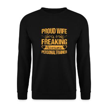 Motivation en forme Fière épouse d’un coach sportif - Sweat-shirt Unisexe - noir - Devant - Alina (178cm) & Michal (187cm)