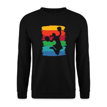 Cheerpom pom girls Mom Cheerleading - Sweat-shirt Unisexe - noir - Devant - Alina (178cm) & Michal (187cm)
