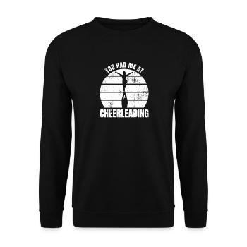 Du hattest mich bei Cheerleading - Unisex Pullover - Schwarz - Vorne - Alina (178cm) & Michal (187cm)