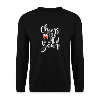 Cheers to a New Year  - Unisex Sweatshirt - black - Front - Alina (178cm) & Michal (187cm)
