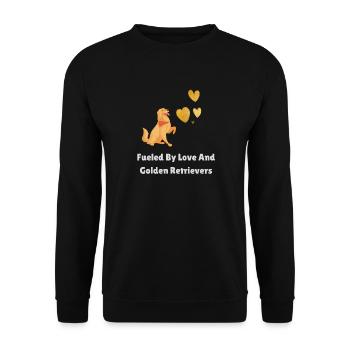 Fueled by Love and Golden Retrievers - Unisex Sweatshirt - black - Front - Alina (178cm) & Michal (187cm)