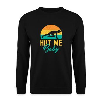 Fitness Fanatics Hiit Me Baby Calisthenics Gym - Unisex Pullover - Schwarz - Vorne - Alina (178cm) & Michal (187cm)