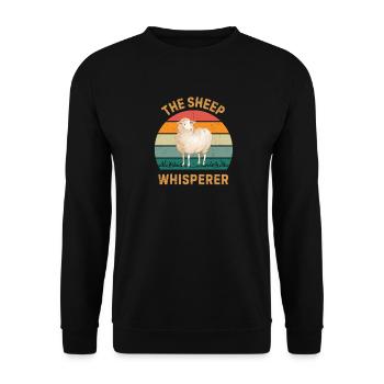 Sheep Whisperer - Funny Sheep Farmer & Shepherd - Unisex Sweatshirt - black - Front - Alina (178cm) & Michal (187cm)