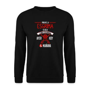 Passion quotidienne de l’escrime - Sweat-shirt Unisexe - noir - Devant - Alina (178cm) & Michal (187cm)