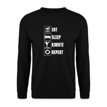 Eat Sleep Karate Repeat - Unisex Sweatshirt - black - Front - Alina (178cm) & Michal (187cm)