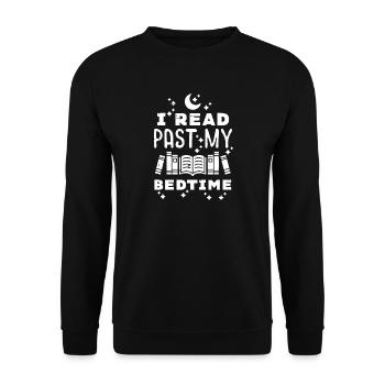 Ich habe nach meiner Schlafenszeit gelesen - Unisex Pullover - Schwarz - Vorne - Alina (178cm) & Michal (187cm)