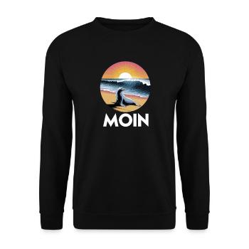 Hello Seal Beach Wave Sunrise - Unisex Sweatshirt - black - Front - Alina (178cm) & Michal (187cm)