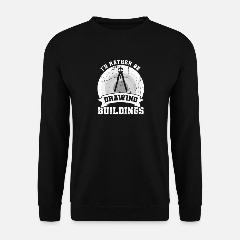 I'd rather draw buildings - Unisex Sweatshirt - black