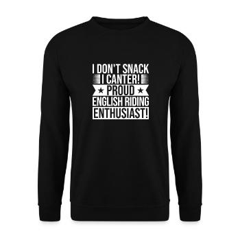 Hobby Horse Rider Proud Enthusiast English Riding - Unisex Sweatshirt - black - Front - Alina (178cm) & Michal (187cm)
