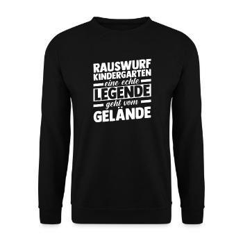 Eine Legende Geht vom Gelände - Unisex Pullover - Schwarz - Vorne - Alina (178cm) & Michal (187cm)