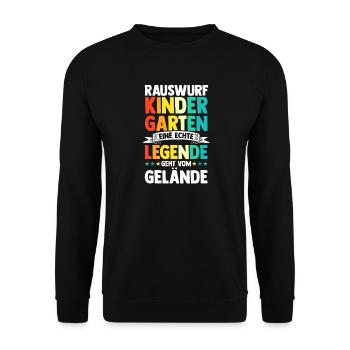 Eine Legende Geht vom Gelände - Unisex Pullover - Schwarz - Vorne - Alina (178cm) & Michal (187cm)