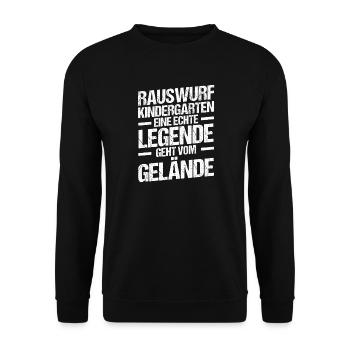 Eine Legende Geht vom Gelände - Unisex Pullover - Schwarz - Vorne - Alina (178cm) & Michal (187cm)