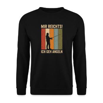 Mir reichts Ich geh angeln Vintage Angler - Unisex Pullover - Schwarz - Vorne - Alina (178cm) & Michal (187cm)