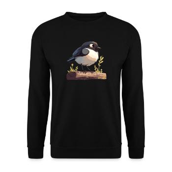 Magpies Magpie - Unisex Sweatshirt - black - Front - Alina (178cm) & Michal (187cm)