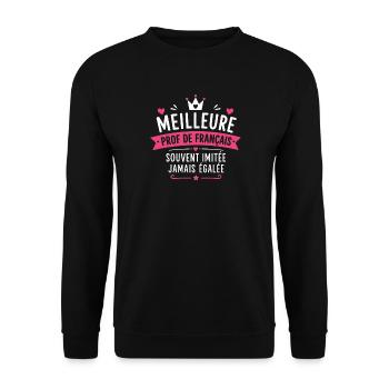 Meilleure prof de français  - Sweat-shirt Unisexe - noir - Devant - Alina (178cm) & Michal (187cm)