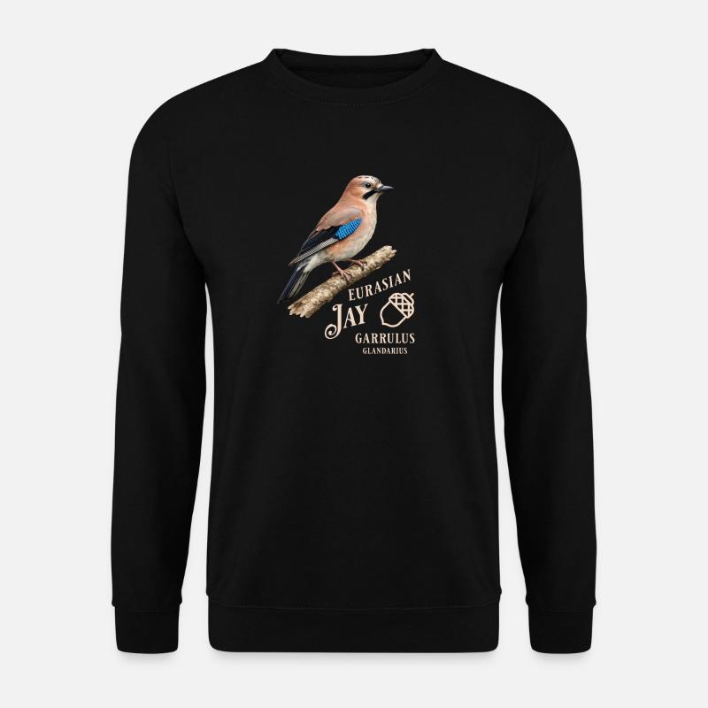 Eurasian Jay Eichelhäher Vogel Design - Unisex Pullover - Schwarz