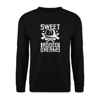 Rodeo Horse Riding Sweet Rodeo Dreams Cowboy - Unisex Pullover - Schwarz - Vorne - Alina (178cm) & Michal (187cm)