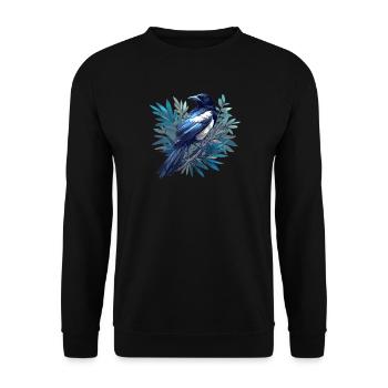 Magpies Magpie - Unisex Sweatshirt - black - Front - Alina (178cm) & Michal (187cm)