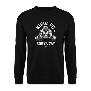 Plutôt en forme, un peu gros ours en haltérophilie - Sweat-shirt Unisexe - noir - Devant - Alina (178cm) & Michal (187cm)