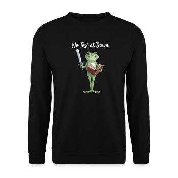 Épée de lecture du Chevalier Grenouille - Sweat-shirt Unisexe - noir - Devant - Alina (178cm) & Michal (187cm)