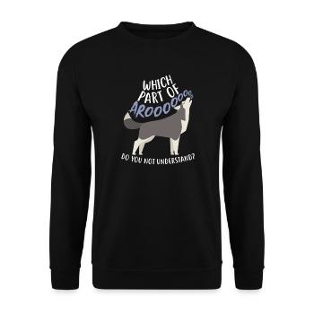 Sibirischer Husky-Hund Arooo - Unisex Pullover - Schwarz - Vorne - Alina (178cm) & Michal (187cm)