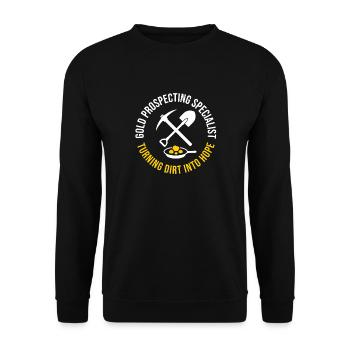 Gold Prospecting Specialist Funny Mining - Unisex Sweatshirt - black - Front - Alina (178cm) & Michal (187cm)