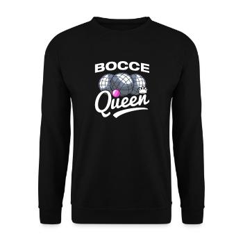 Bocce Queen Petanque Boule Boulespieler - Unisex Pullover - Schwarz - Vorne - Alina (178cm) & Michal (187cm)