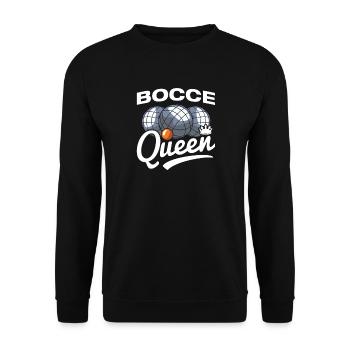 Bocce Queen Petanque Boule Player - Unisex Sweatshirt - black - Front - Alina (178cm) & Michal (187cm)