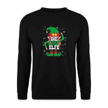 Christmas Die Chef Elfe Weihnachten - Unisex Pullover - Schwarz - Vorne - Alina (178cm) & Michal (187cm)