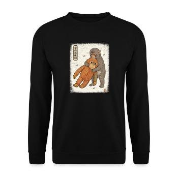 Ukiyo-e Baby Monkey Punch - Unisex Pullover - Schwarz - Vorne - Alina (178cm) & Michal (187cm)