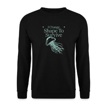 Jellyfish Ocean Jellyfish Flowy Soft Ocean Marine - Unisex Sweatshirt - black - Front - Alina (178cm) & Michal (187cm)
