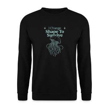 Qualle Ozeanqualle Flowy Soft Ocean Marine - Unisex Pullover - Schwarz - Vorne - Alina (178cm) & Michal (187cm)