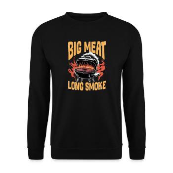 BBQ Grilling Meat Smoking Barbecue - Unisex Sweatshirt - black - Front - Alina (178cm) & Michal (187cm)