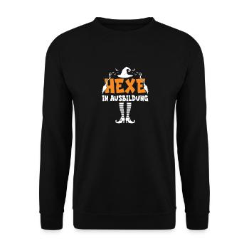 Hexe in Ausbildung - Unisex Pullover - Schwarz - Vorne - Alina (178cm) & Michal (187cm)