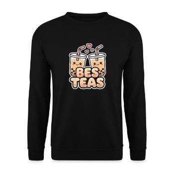 Boba Best Teas Cute Bubble Tea Lovers Friends - Unisex Sweatshirt - black - Front - Alina (178cm) & Michal (187cm)