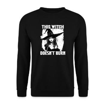 Sorcière Noire T| Fête d’Halloween T | Witchcraft T Wicca - Sweat-shirt Unisexe - noir - Devant - Alina (178cm) & Michal (187cm)