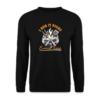 BBQ Grilling Meat Smoking Barbecue - Unisex Pullover - Schwarz - Vorne - Alina (178cm) & Michal (187cm)