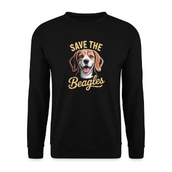 Save the Beagles - Unisex Sweatshirt - black - Front - Alina (178cm) & Michal (187cm)