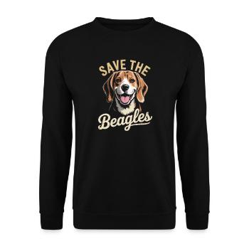 Rettet die Beagles - Unisex Pullover - Schwarz - Vorne - Alina (178cm) & Michal (187cm)