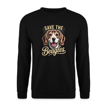Save the Beagles - Unisex Sweatshirt - black - Front - Alina (178cm) & Michal (187cm)