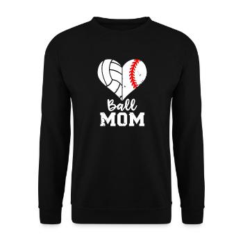 Ball Mom Heart Split - Unisex Sweatshirt - black - Front - Alina (178cm) & Michal (187cm)