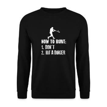 How to Bunt: Don’t Hit a Dinger - Unisex Sweatshirt - black - Front - Alina (178cm) & Michal (187cm)