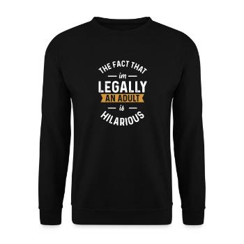 Legally Adult Humour Tee - Unisex Sweatshirt - black - Front - Alina (178cm) & Michal (187cm)