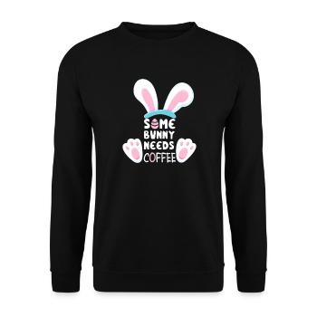 Un lapin a besoin de café - Sweat-shirt Unisexe - noir - Devant - Alina (178cm) & Michal (187cm)