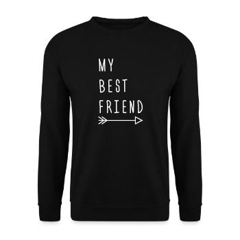 My Best Friend Arrow Typography - Unisex Sweatshirt - black - Front - Alina (178cm) & Michal (187cm)