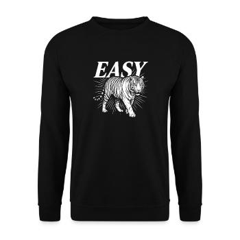Easy Tiger Vintage Monochrome Graphic - Unisex Sweatshirt - black - Front - Alina (178cm) & Michal (187cm)