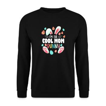 Cool Mom Bunny Easter Tee - Unisex Sweatshirt - black - Front - Alina (178cm) & Michal (187cm)