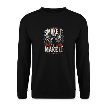 Maître du grill Papa Père Héros Hommes du barbecue - Sweat-shirt Unisexe - noir - Devant - Alina (178cm) & Michal (187cm)