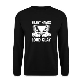 Potiers Artistes, Loud Clay Pottery - Sweat-shirt Unisexe - noir - Devant - Alina (178cm) & Michal (187cm)